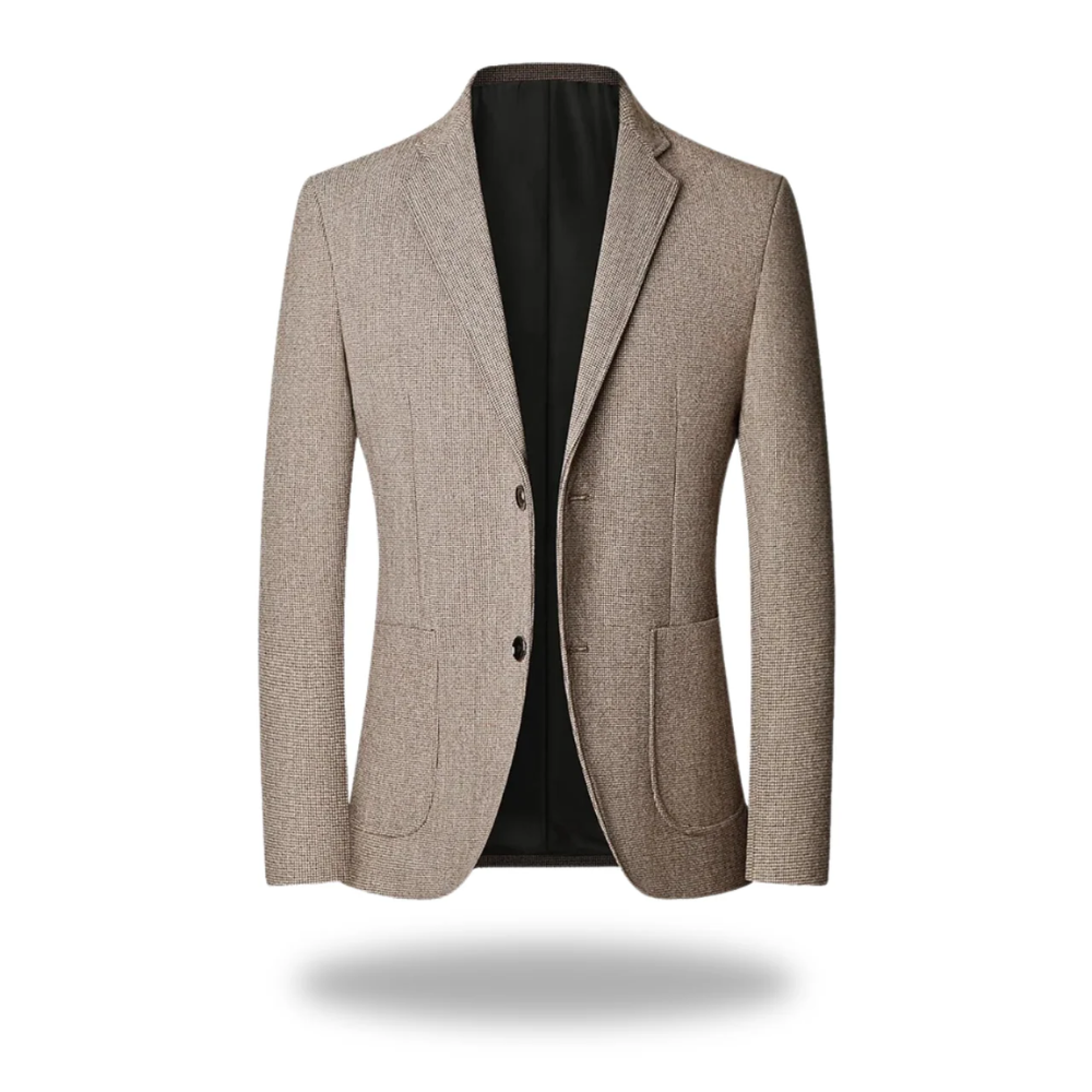 Veste blazer masculine intemporelle Danoir Paris, coupe élégante, tissu noir, détails classiques, parfait pour un style sophistiqué.