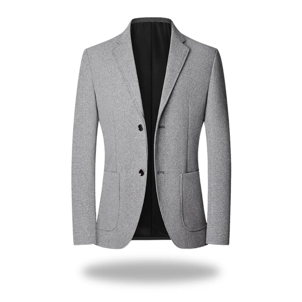 Blazer masculin intemporel Danoir Paris en tissu élégant, porté sur un mannequin, vue de face.