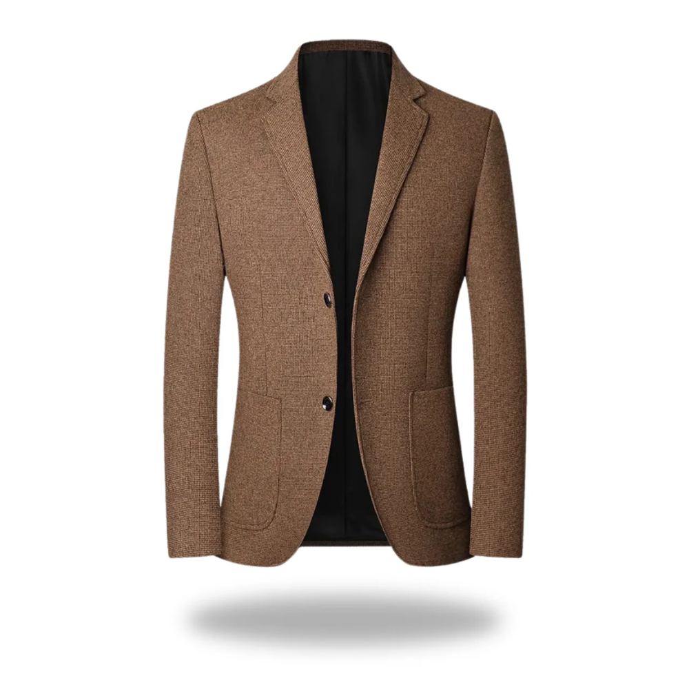 Veste blazer masculine Danoir Paris, style intemporel, en tissu élégant avec revers classiques et coupe ajustée.