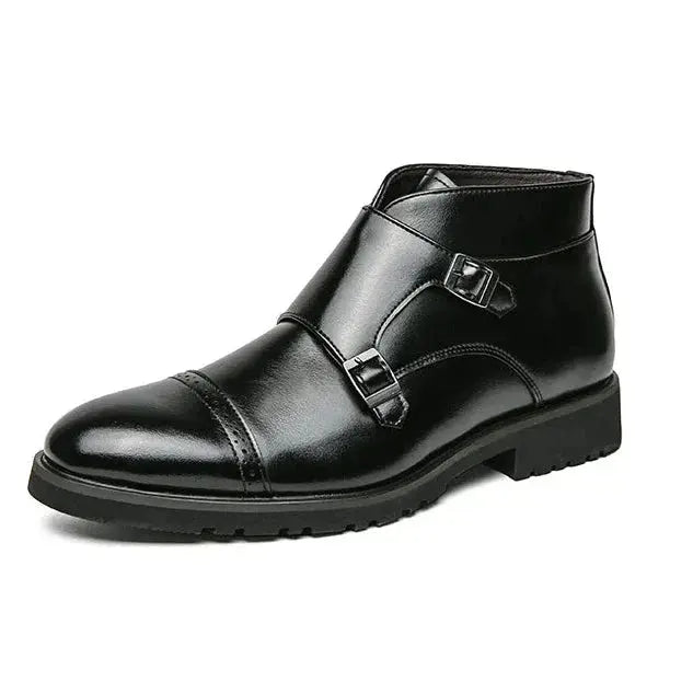 Bottes Parker Danoir Paris en cuir synthétique marron mocha avec double boucle, pointure 38, style élégant et moderne.