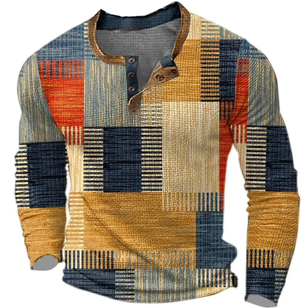 Chemise patchwork colorée pour homme de la marque Danoir Paris, avec motifs multicolores, boutons et col classique visible sur l'image.