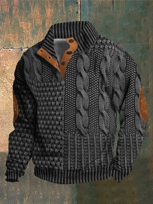 Pull-over vintage imprimé Danoir Paris, en jersey doux avec motif classique, porté sur un mannequin.