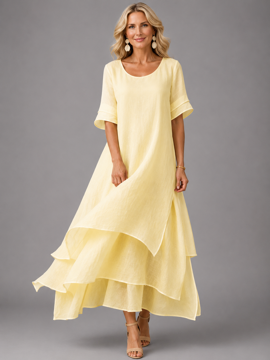 Robe maxi fluide Liora™ de Danoir Paris, robe longue élégante avec tissu léger et coupe fluide, portée décontractée ou habillée.