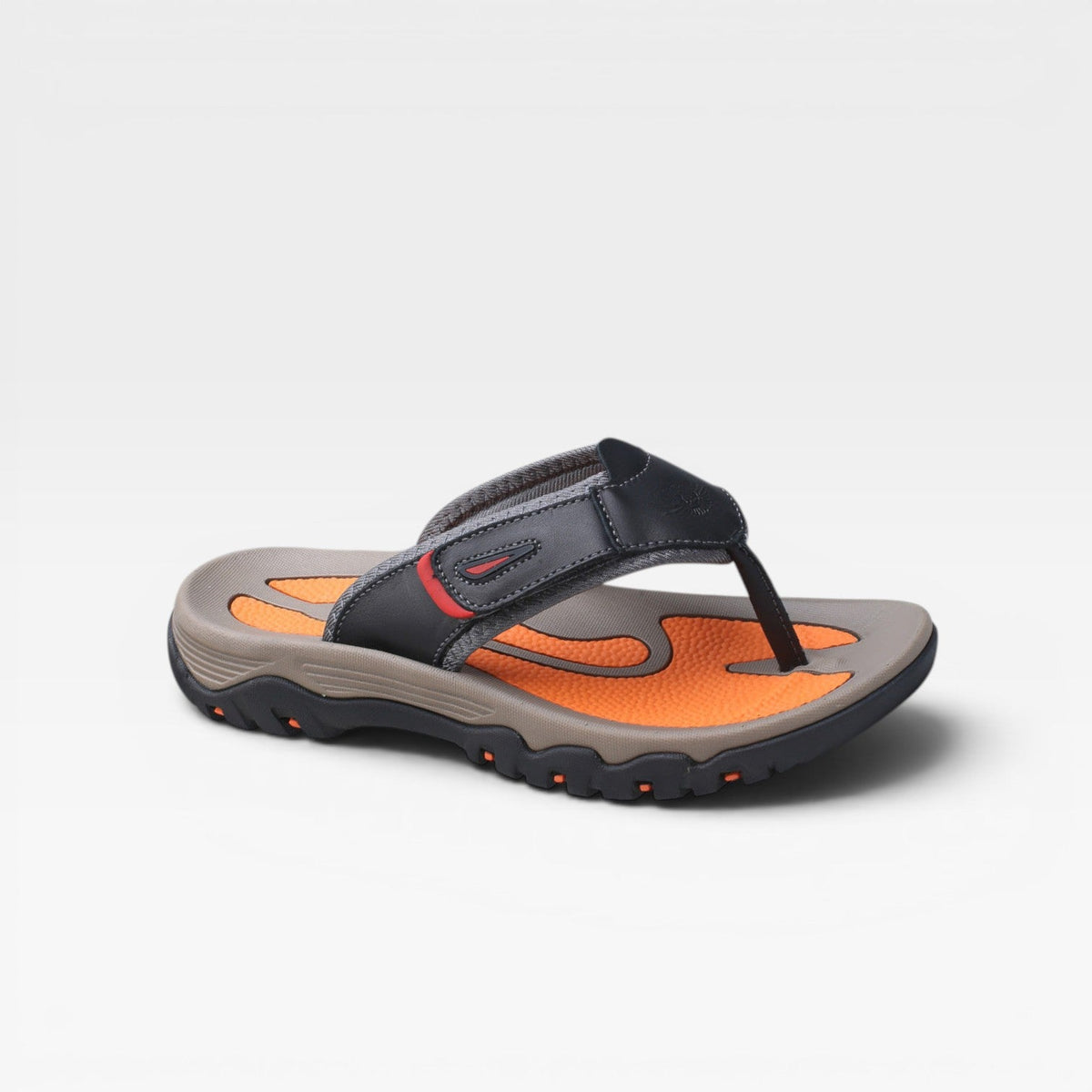 Sandales à entre-doigts pour hommes en cuir de vachette marron, sandals confortables et rembourrées, marque Danoir Paris