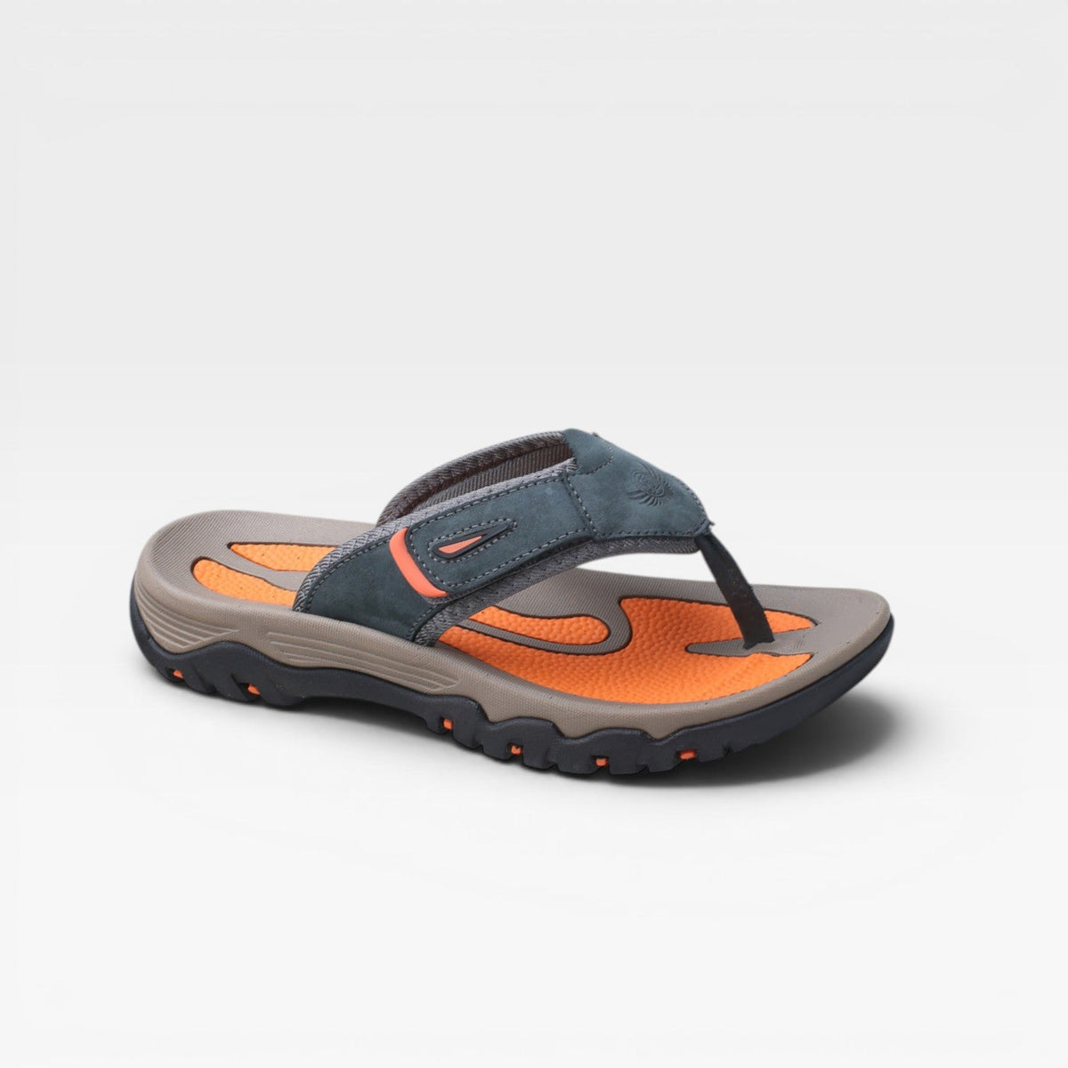 Sandales à entre-doigts en cuir de vachette pour hommes, marque Danoir Paris, confortables et rembourrées, couleur marron.