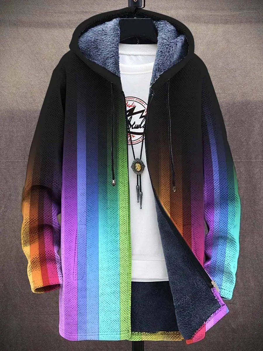 Gilet de luxe Danoir Paris inspiré par l'art, design multicolore et élégant, porté en mode sophistiquée.
