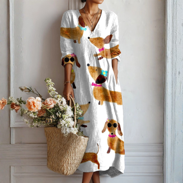 Robe élégante Clara™ de Danoir Paris, style sans effort avec coupe fluide et détails sophistiqués, vue en image.