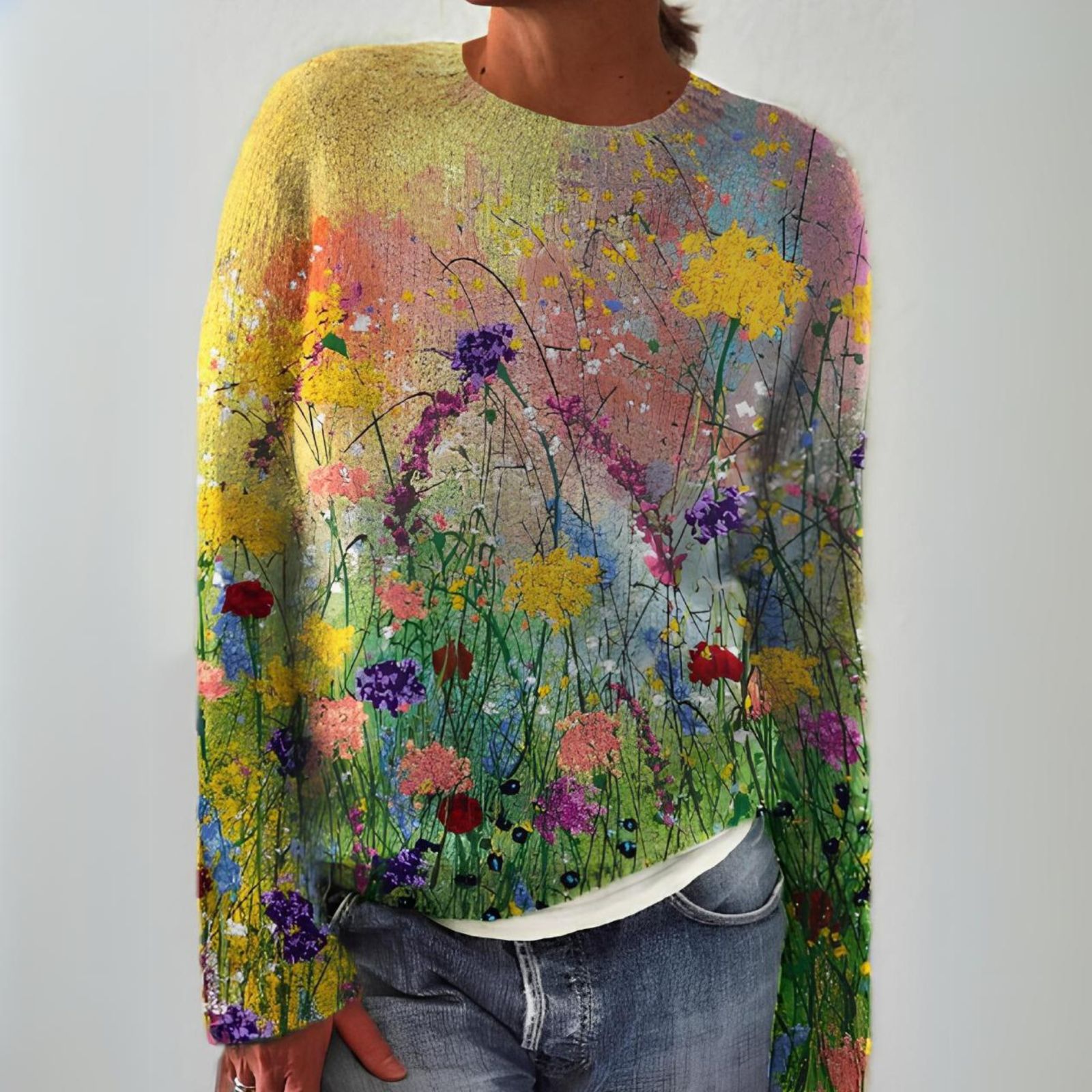 Pull en laine Jade de Danoir Paris, élégant et douillet, avec un design moderne et des détails sophistiqués visible sur l’image.