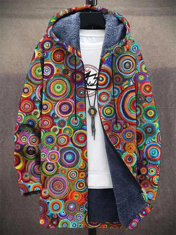 Cardigan de luxe Karri de Danoir Paris, inspiré par l'art, en tissu élégant avec motifs artistiques visibles.