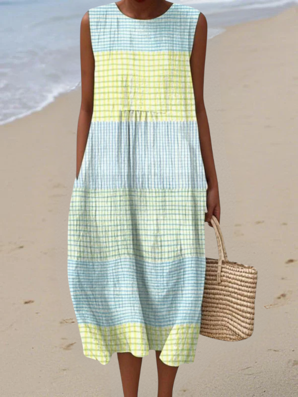Robe d'été élégante Noa de Danoir Paris, tissu léger, design fluide, parfaite pour la saison estivale, vue de face.