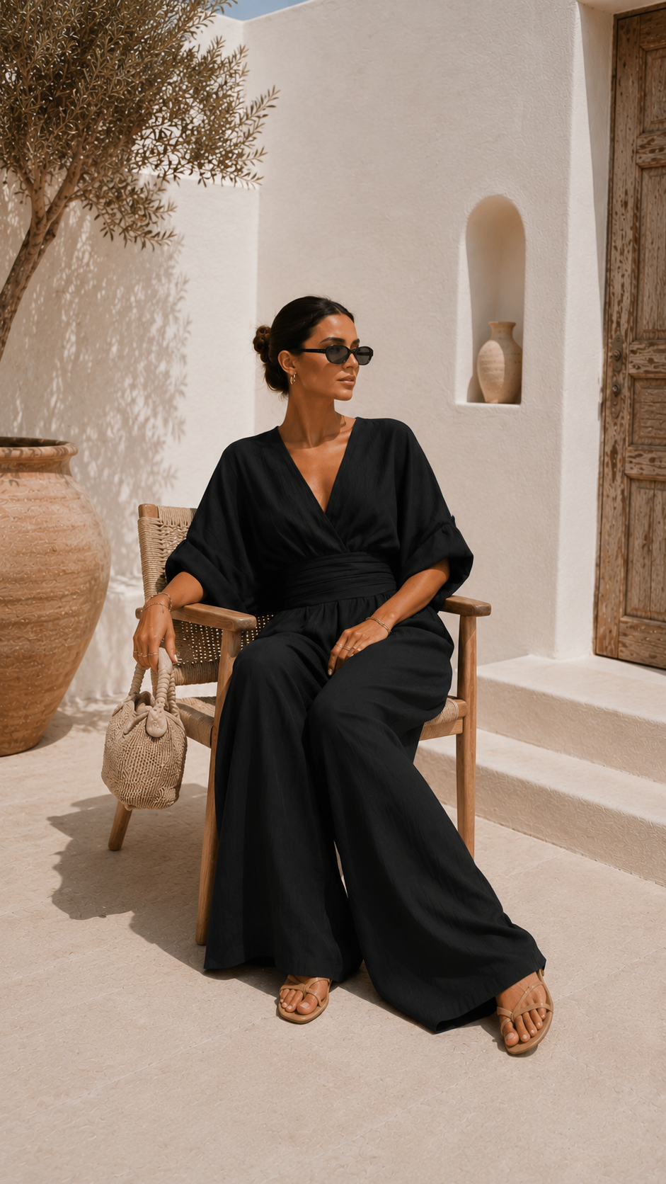 Robe en chiffon Valeria Danoir Paris avec décolleté en V, tissu fluide, couleur élégante, portée légère et sophistiquée.
