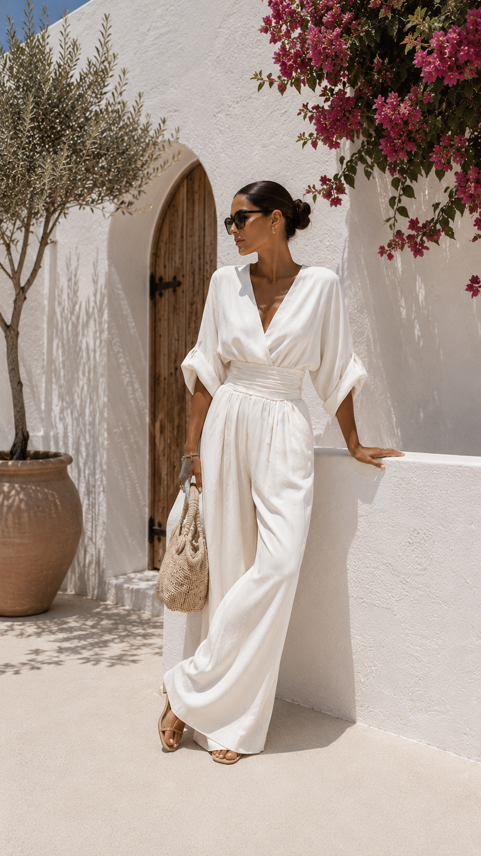 Robe Valeria en mono chiffon avec décolleté en V, Danoir Paris, tissu fluide et élégant, vue de face.