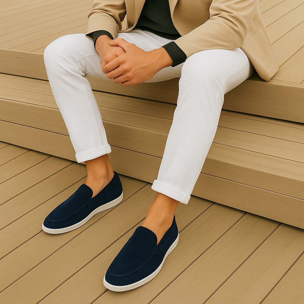 Mocassins élégantes Danoir Paris en daim premium, finition sophistiquée, chaussures pour femme, style chic et confortable