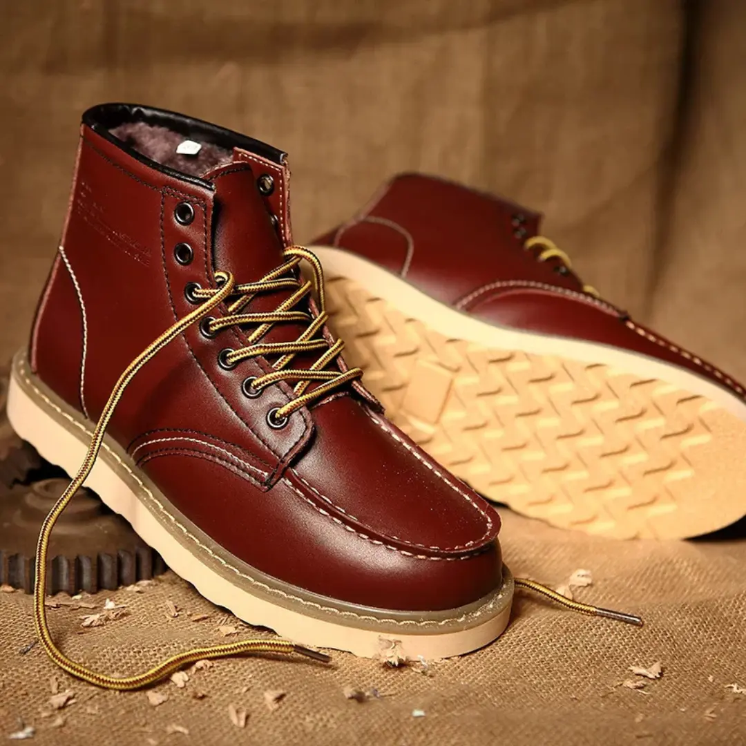 Bottes en cuir vintage Cole™ de Danoir Paris, design élégant, finition patinée, semelle robuste, style classique et sophistiqué.