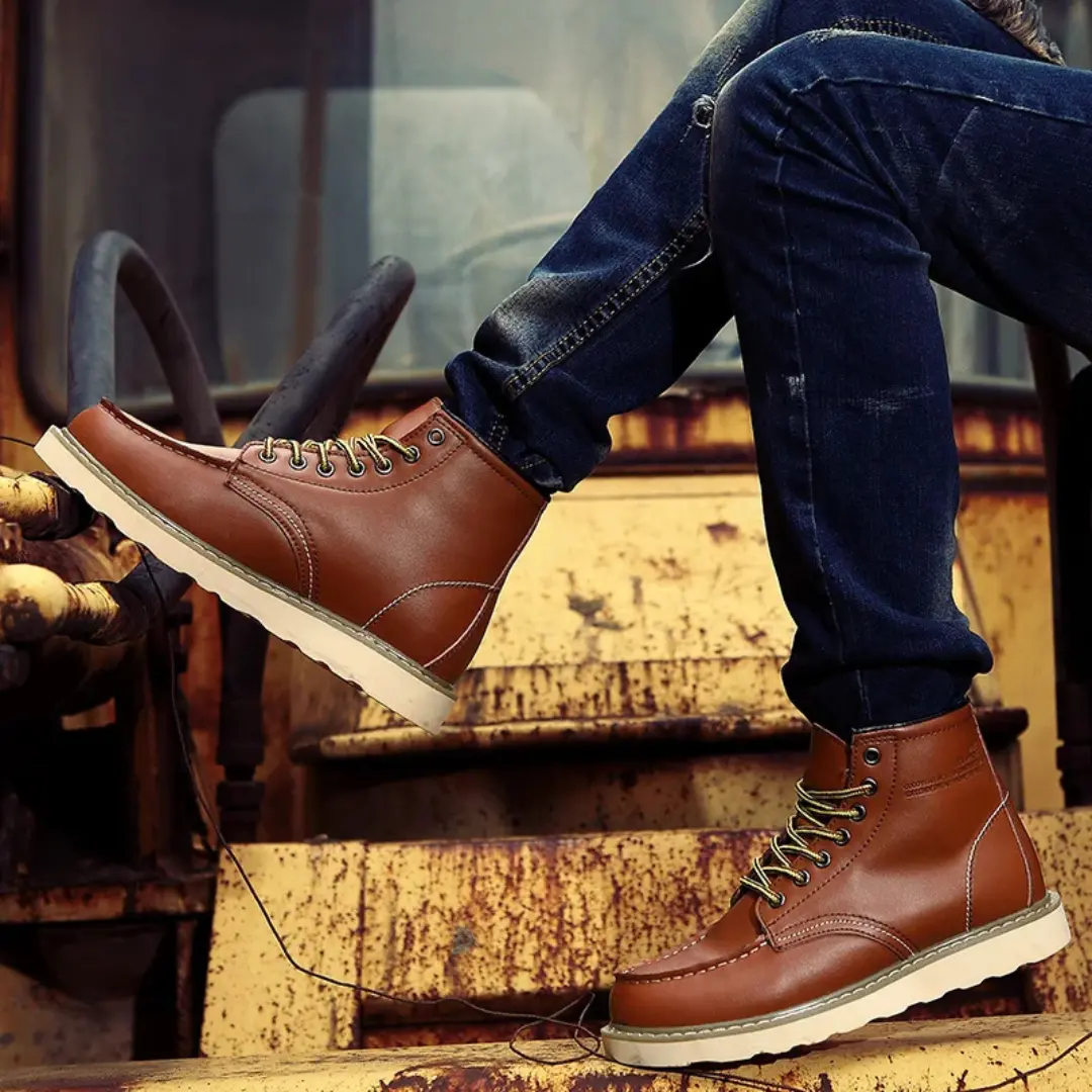 Bottes en cuir vintage Cole™ Danoir Paris, style élégant, avec semelle en cuir et finition patinée, pour un look chic et rétro.