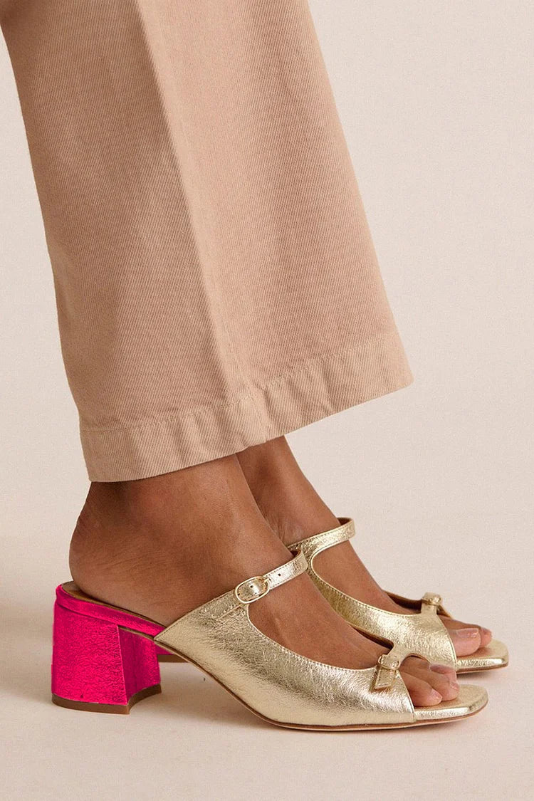 Sandales élégantes Riviera Valentina de Danoir Paris avec brides fines et semelle en cuir, parfaites pour l'été.