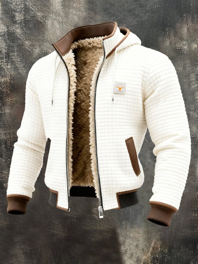 Veste hiver matelassée Danoir Paris avec intérieur sherpa, style chaud et confortable, en tissu résistant à l'extérieur.