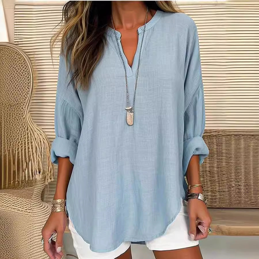 Blouse décontractée élégante Nina de Danoir Paris, en tissu léger, avec coupe fluide et détails raffinés visible sur l'image.
