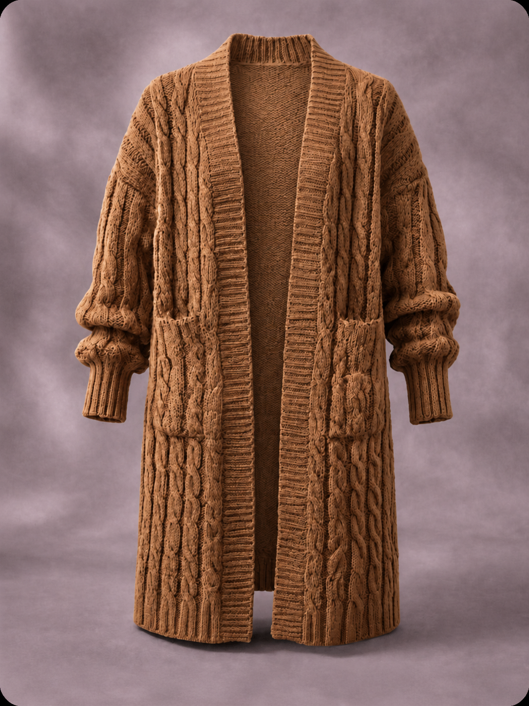 Cardigan en maille rose Danoir Paris à double boutonnage, doux et élégant, porté sur un mannequin.