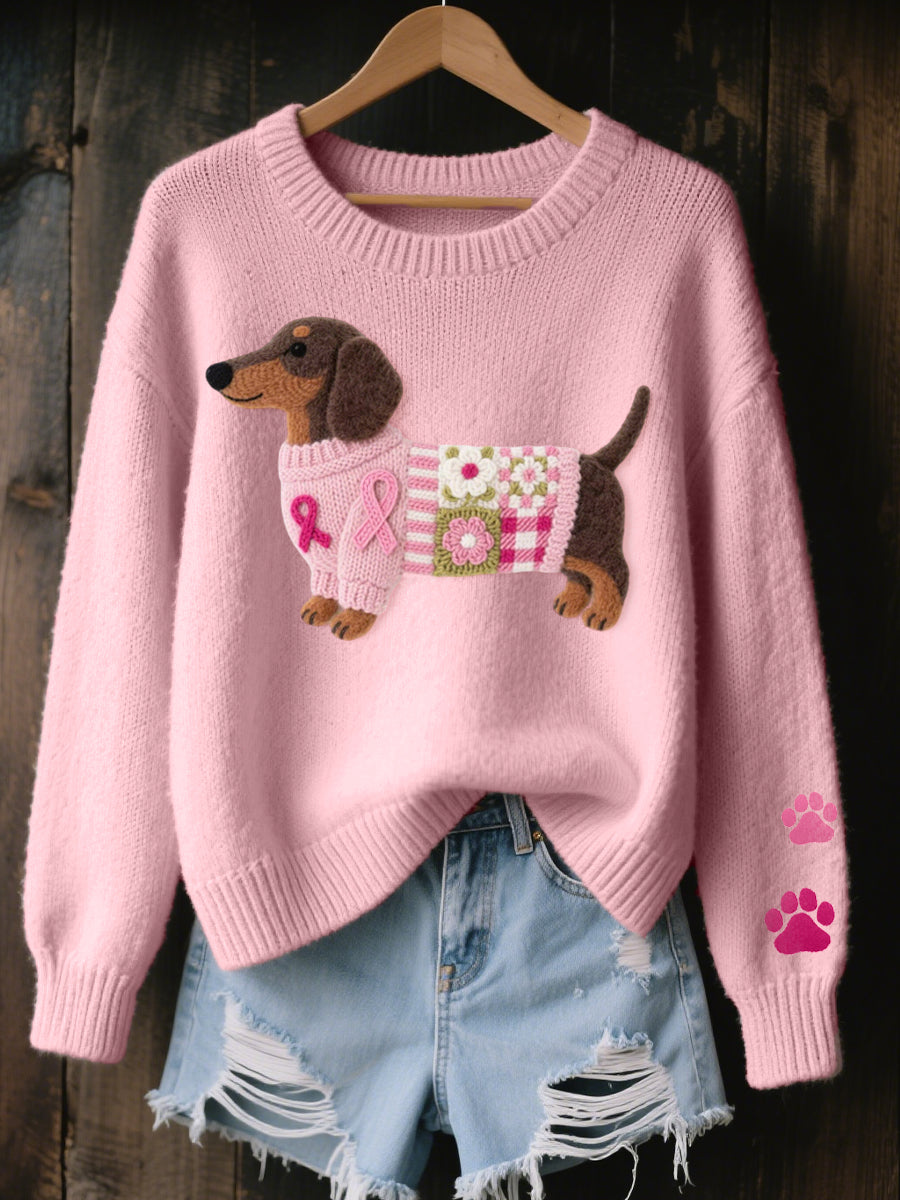Pull Danoir Pairs™ en laine pour chien Teckel, doux et chaud, avec motif tricoté, parfait pour l'hiver.