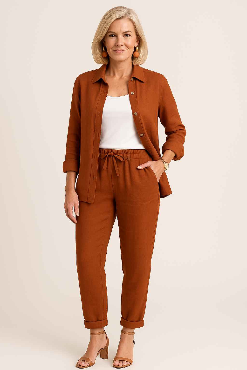 Ensemble chic décontracté Perriane de Danoir Paris avec robe rose élégante et détails tendance.
