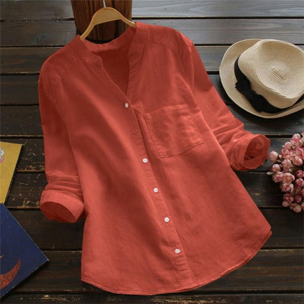 Chemise ample élégante Vera de Danoir Paris, en tissu fluide avec col classique et manches longues, vue de face.