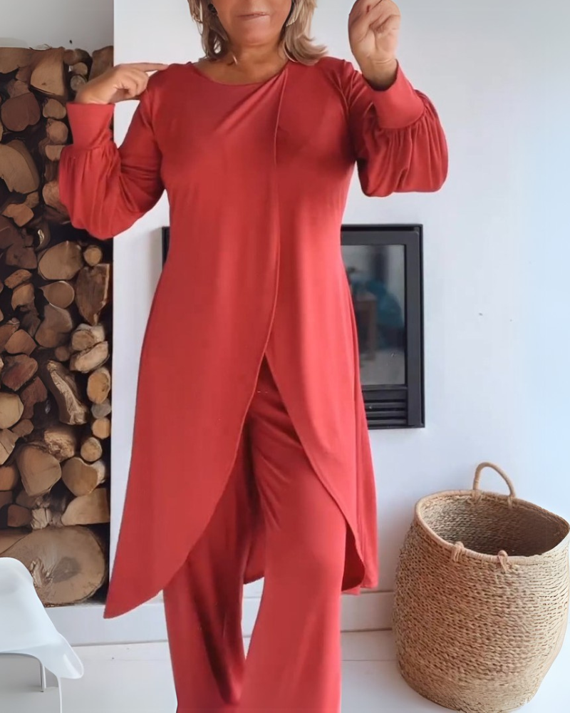 Ensemble élégant et douillet Adélaïde de Danoir Paris, avec tissu moelleux et détails raffinés pour un style chic.