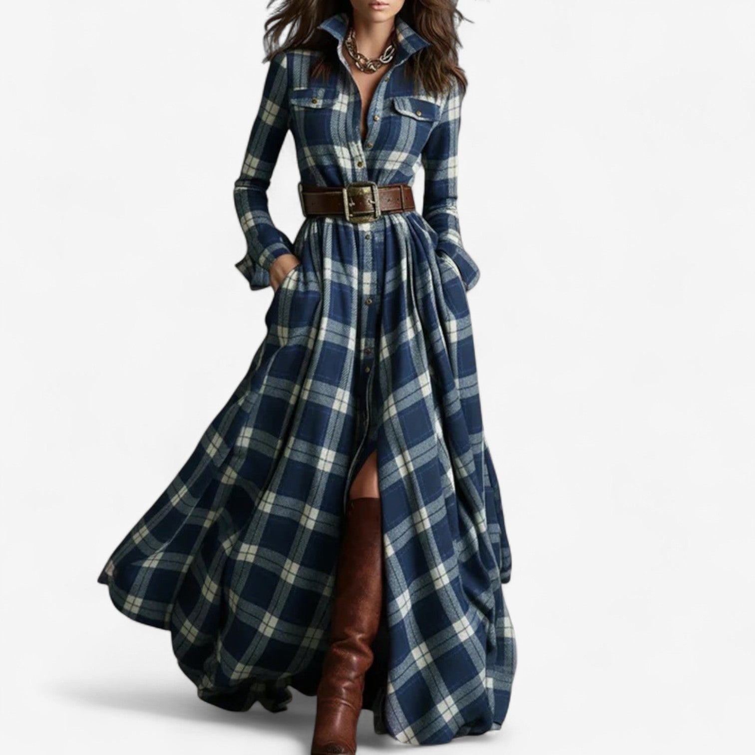 Pyjama Danoir Paris Maxi à carreaux intemporel, motif à carreaux gris et blanc, tissu doux et confortable pour homme.
