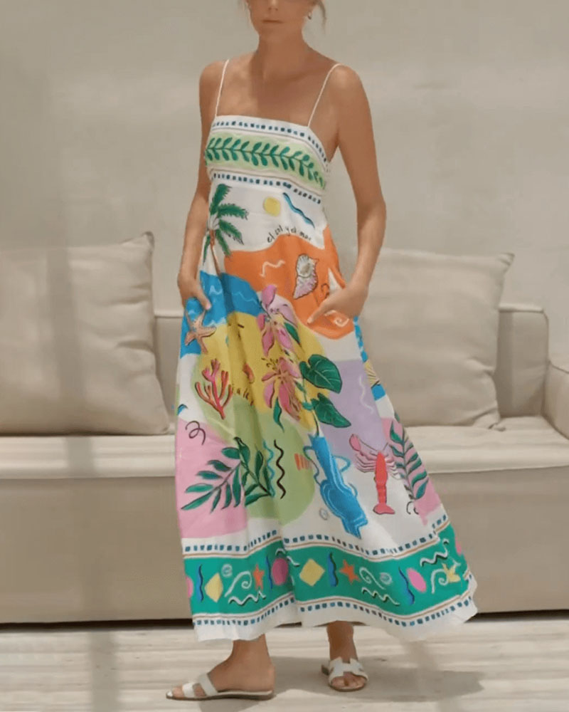 Robe estivale élégante Danoir Paris Evelyne avec détails légers et tissu fluide, portée en été, vue de face.