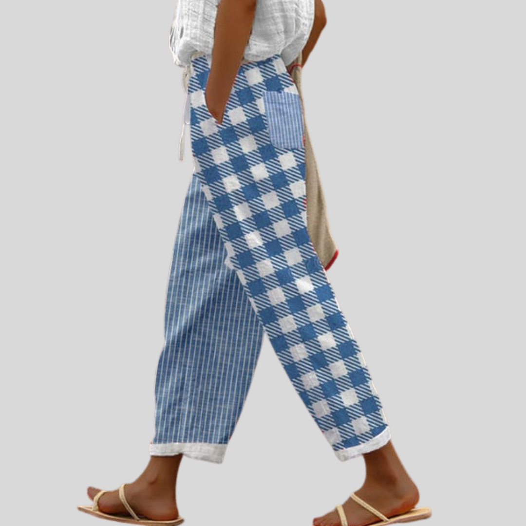 Pantalons casual quotidiens Danoir Paris en tissu léger avec coupe droite et poches latérales, pour un style décontracté.