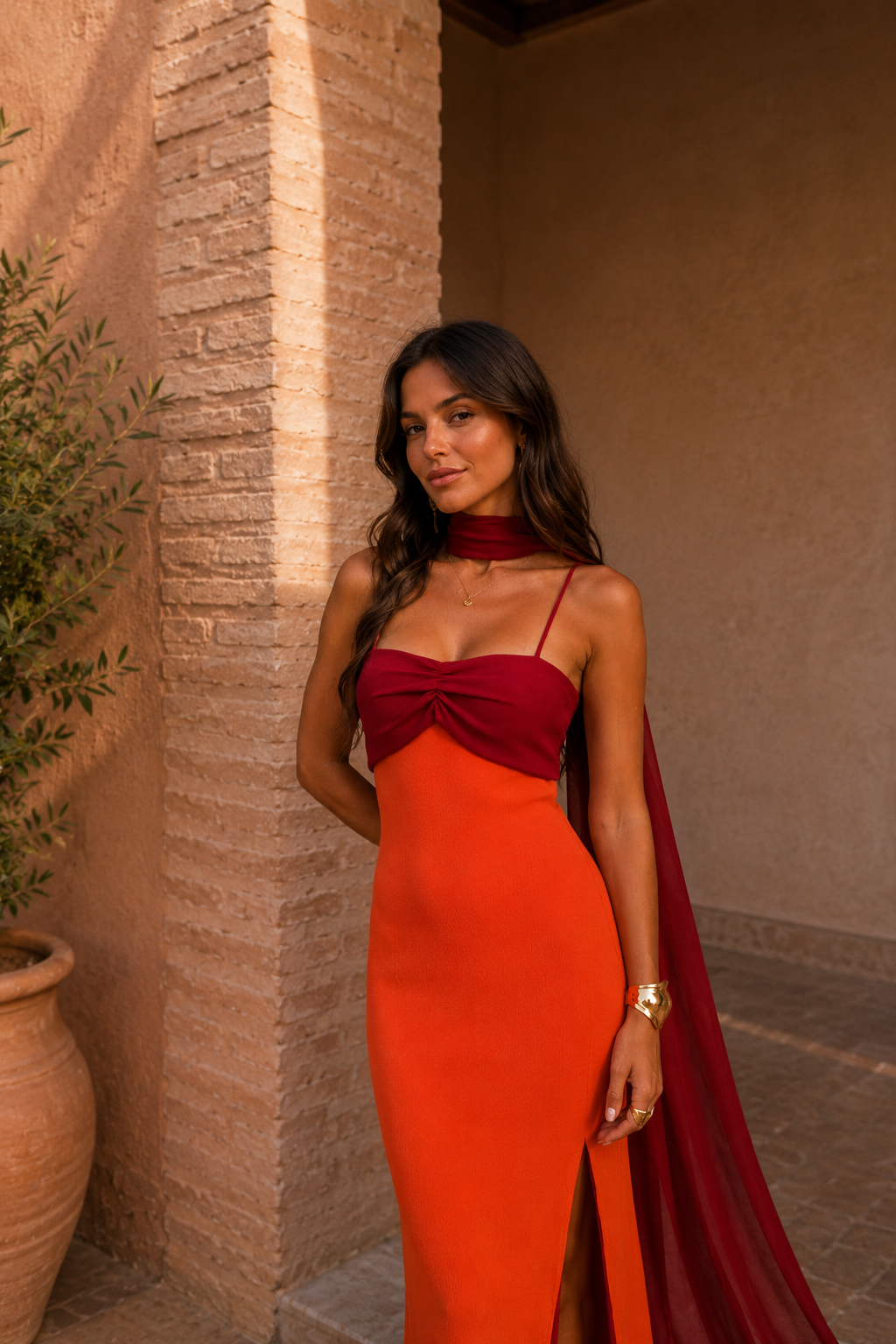Robe Zahara en édition limitée de Danoir Paris, détail élégant en tissu fluide et design moderne, portée sur mannequin.