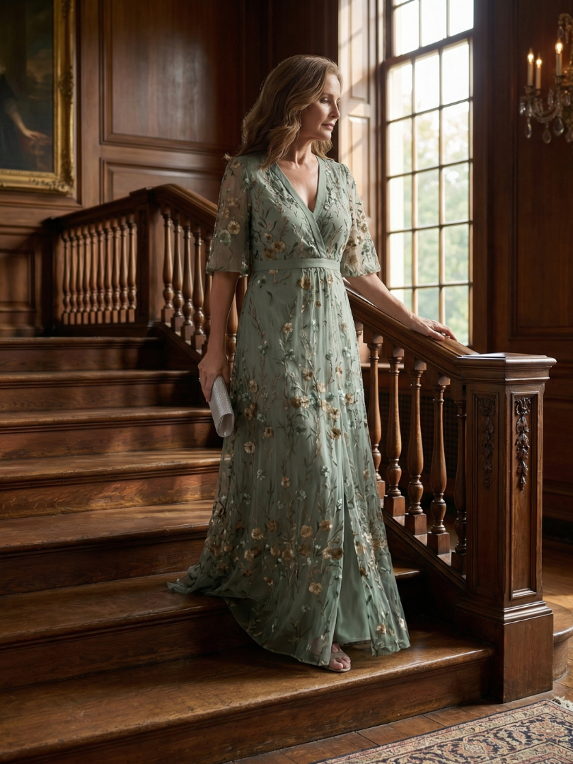 Robe longue maxi Halter Bloom Flow de Danoir Paris, style élégant avec motifs floraux, tissu fluide et décolleté halter.