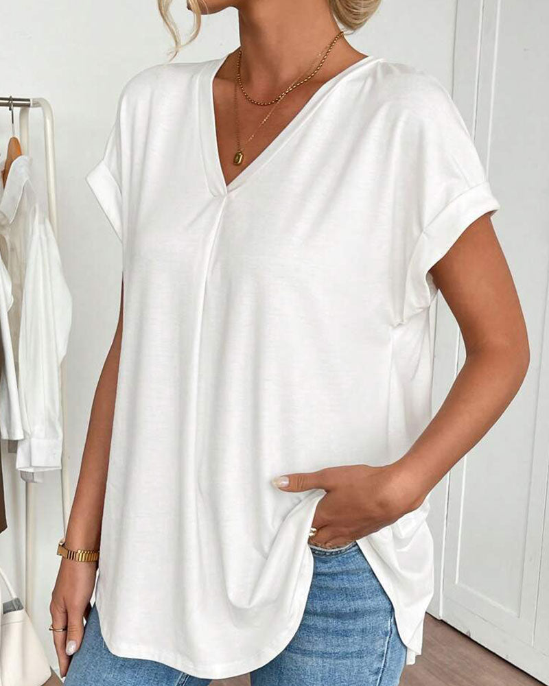T-shirt décontracté Estella de Danoir Paris avec patchwork coloré, manches courtes et coupe oversize, porté par un mannequin.