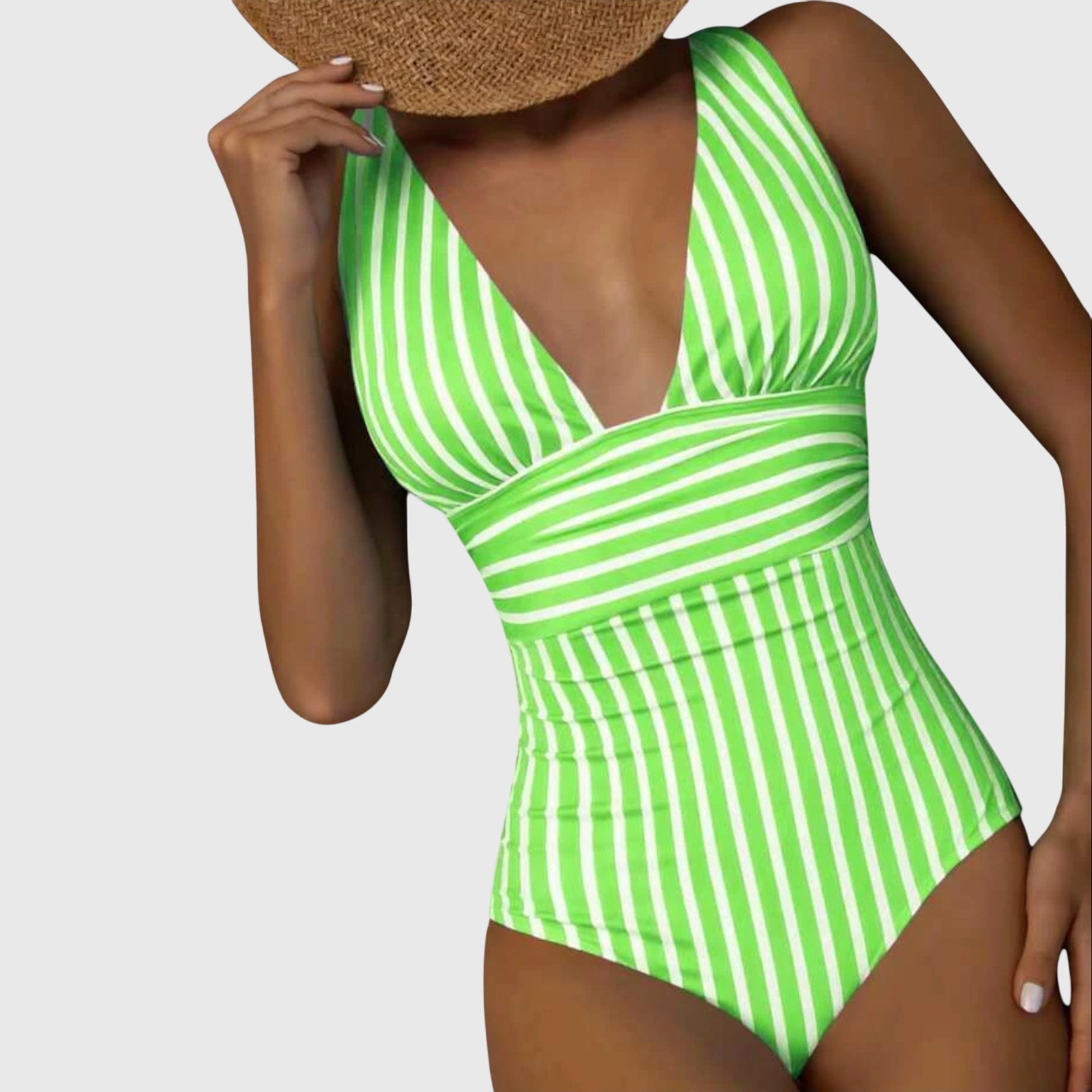 Maillot de bain turquoise Aurora de Danoir Paris, coupe ajustée, pour femmes, vue de face.