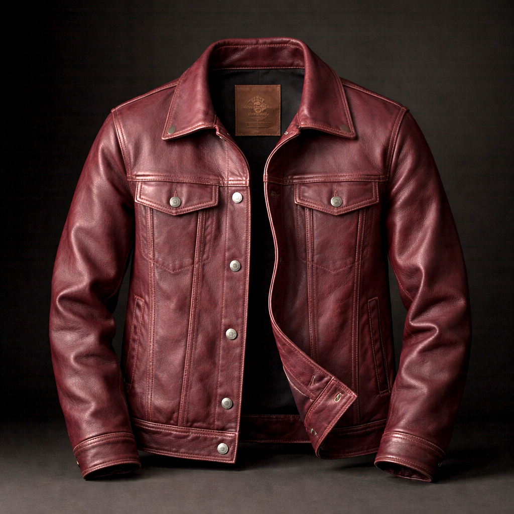Veste rider pour homme Danoir Paris de couleur marron avec fermeture éclair et détails en cuir, style classique et tendance.