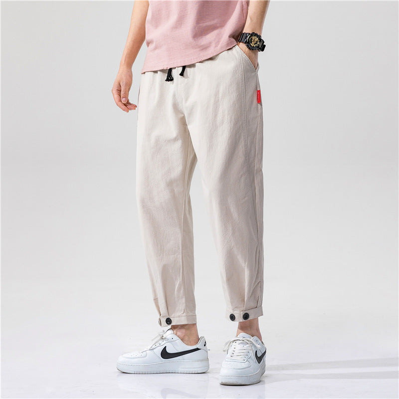 Theo - Pantalon en coton slim fit