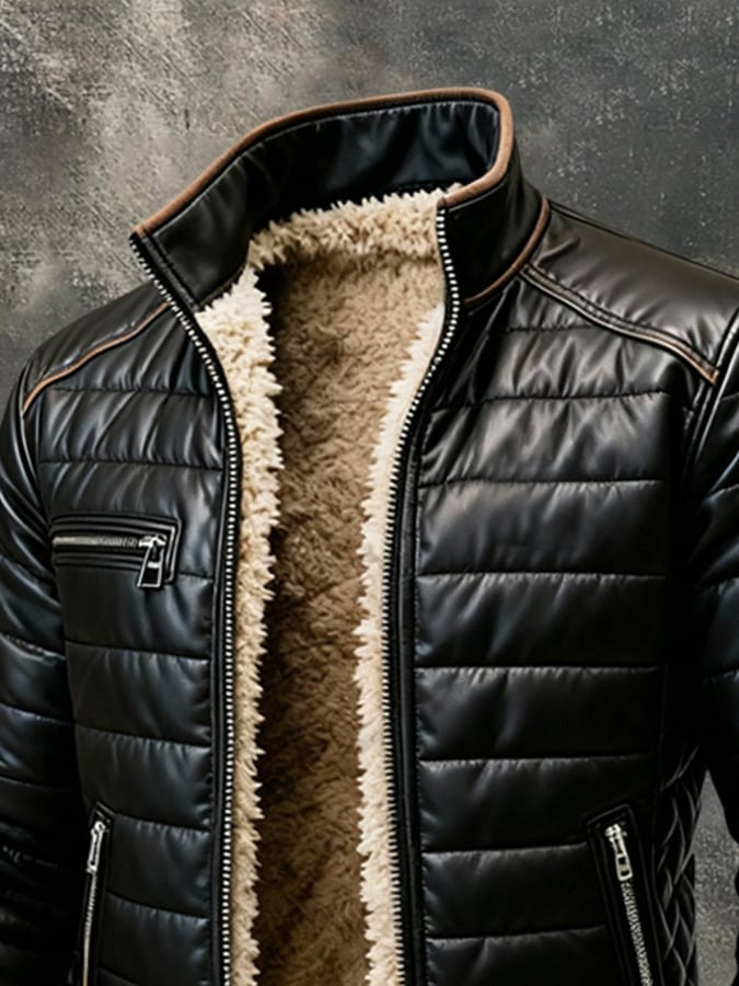 DANOIR PARIS™ | VESTE MATELASSÉE NOIRE À DOUBLURE SHERPA