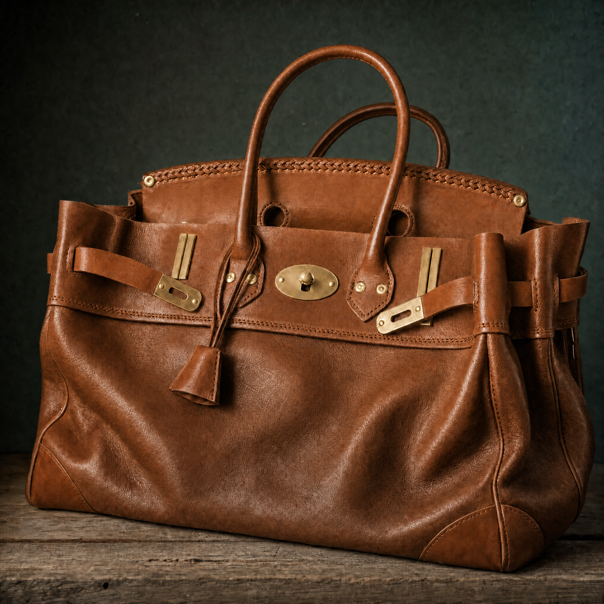 Sac à main Vivienne en cuir de Danoir Paris, sac à main fait main avec design élégant, visible de face.