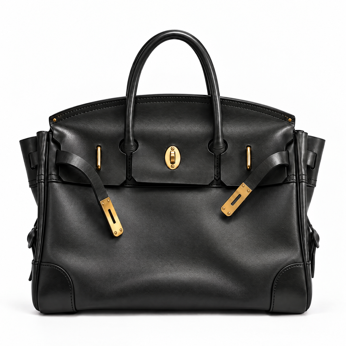 Sac à main Vivienne de Danoir Paris, fait main, vue de face, design élégant avec poignée en cuir et détails raffinés.