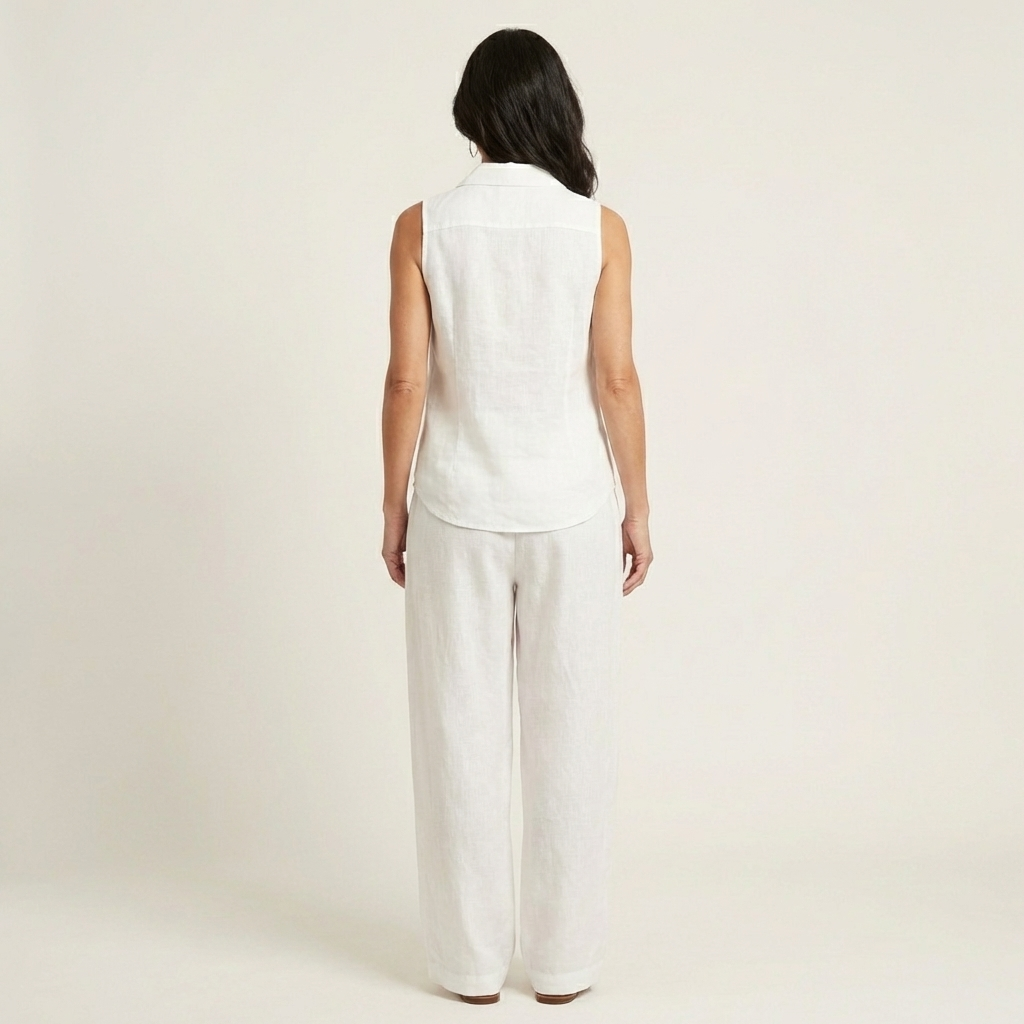 Twiila | Cross-Front Ensemble Top & Wide-Leg Pants
