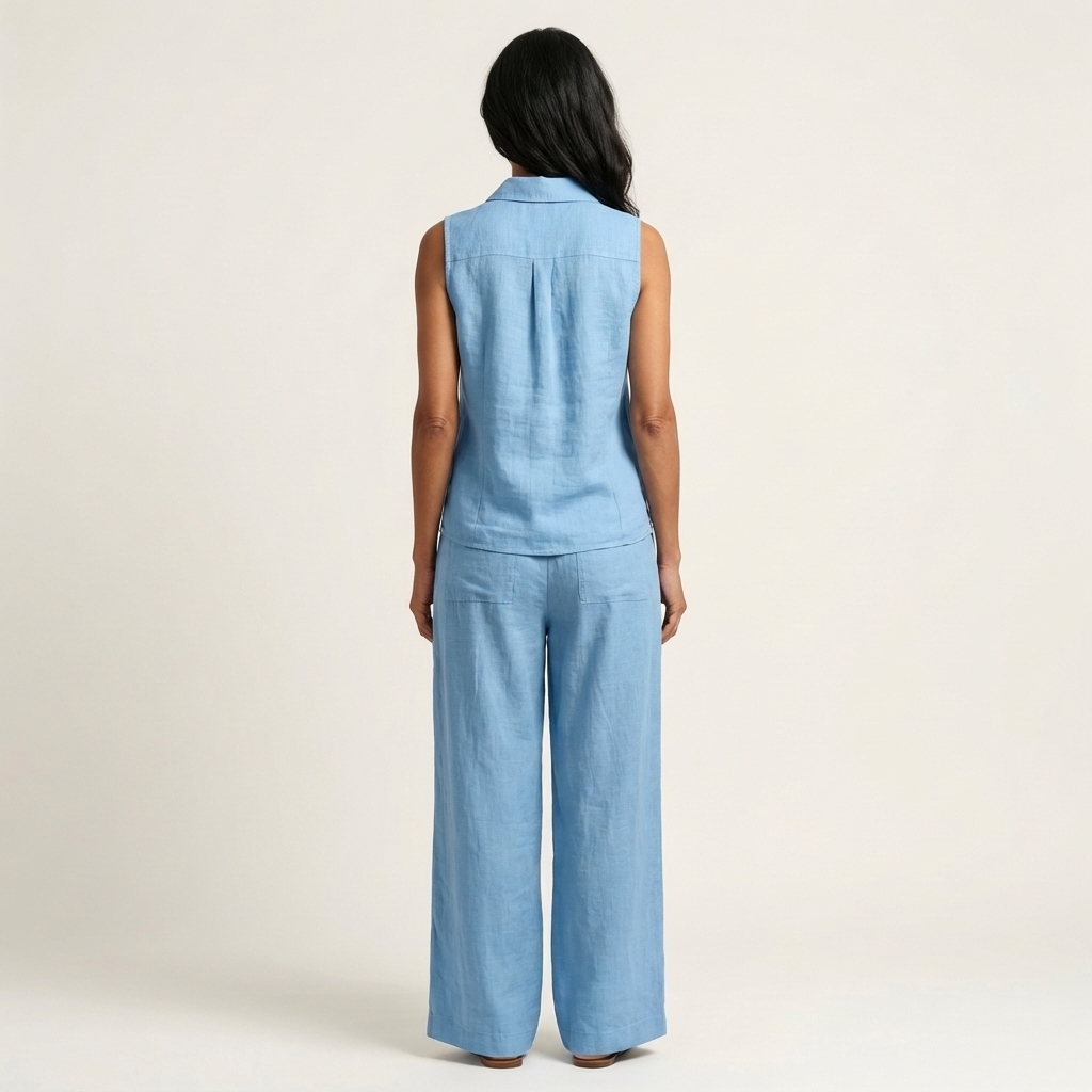Twiila | Cross-Front Ensemble Top & Wide-Leg Pants