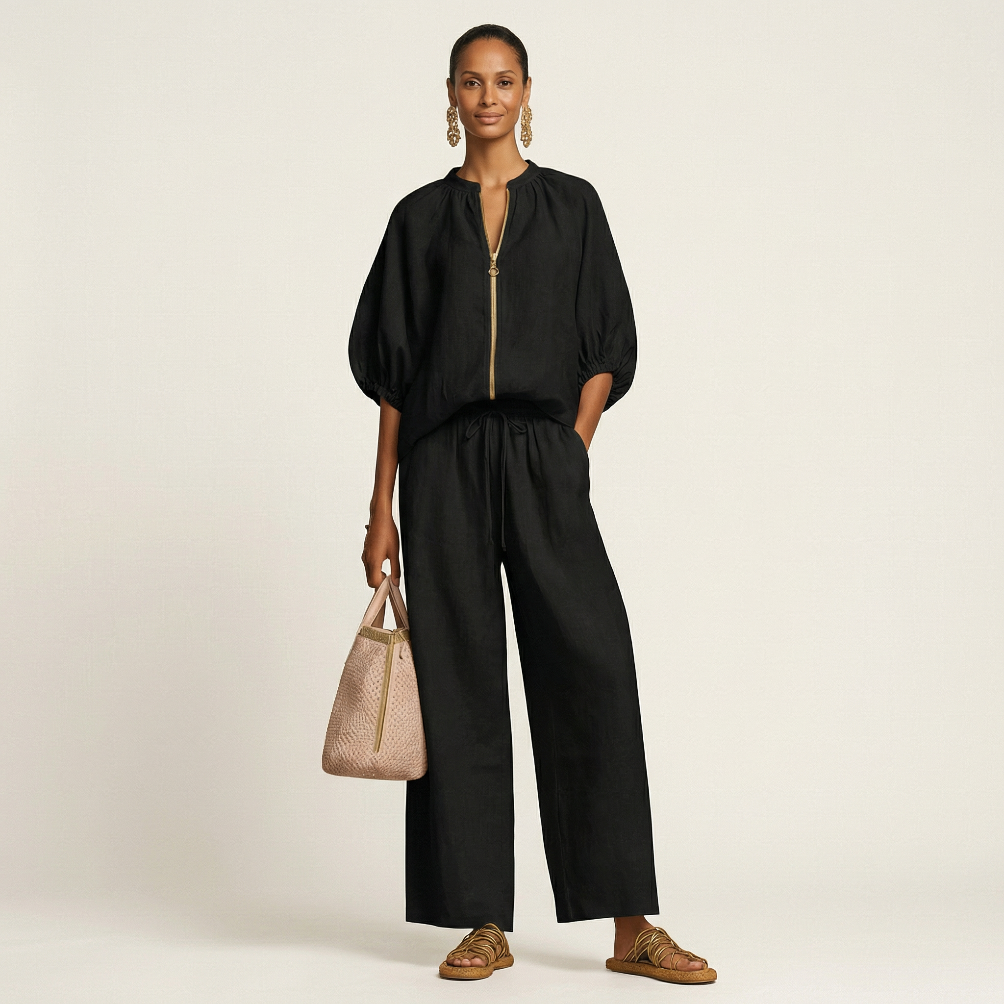 Marlowe | Ensemble à Manches Bouffantes avec Zip