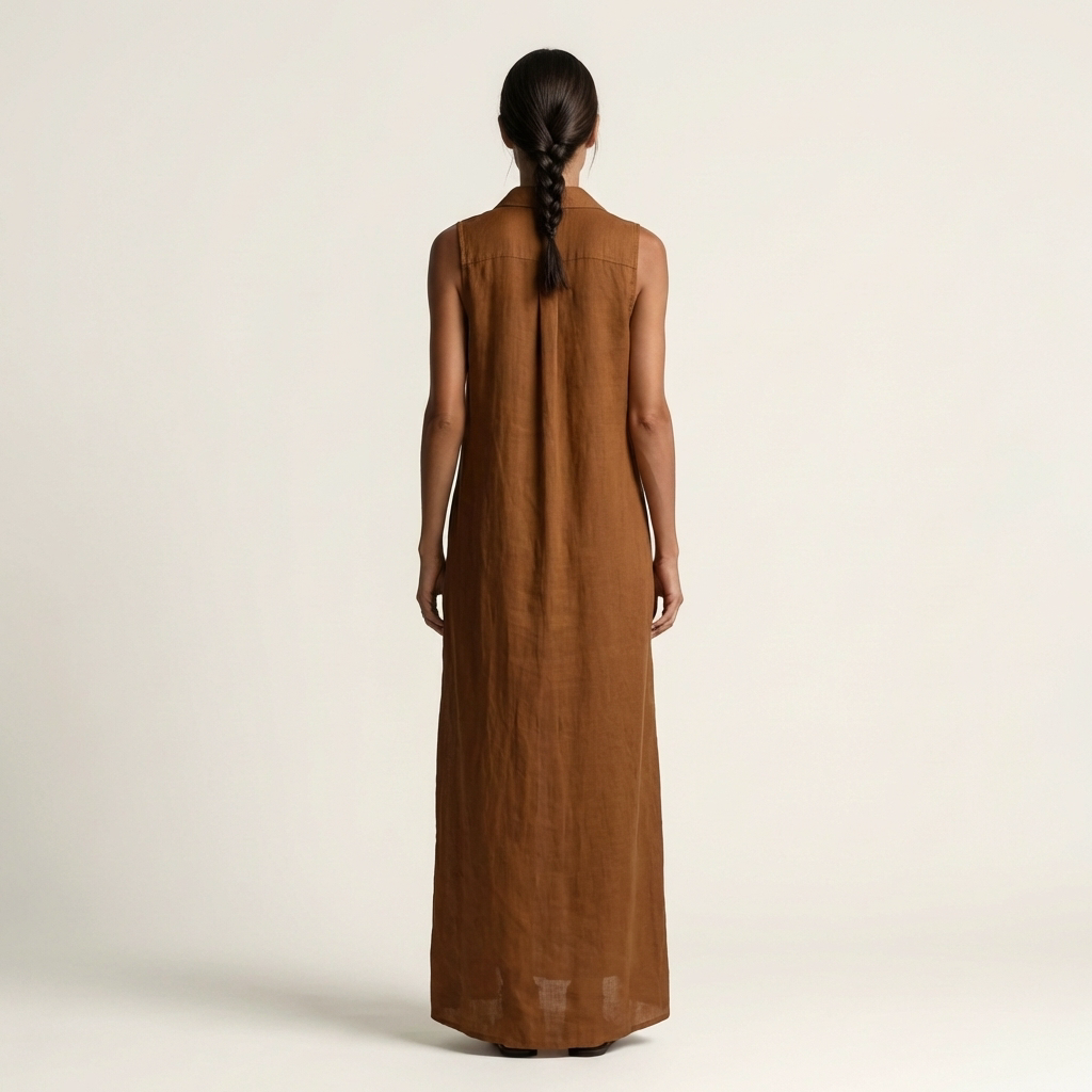 Mirabell | Robe maxi sans manches avec boutons et capuche