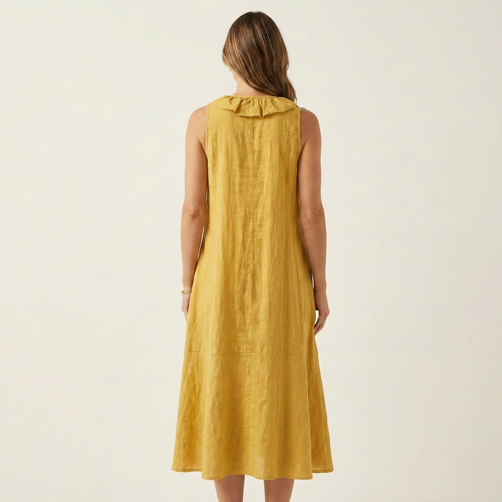 Vicky | Robe Maxi Sans Manches à Col en V avec Volants