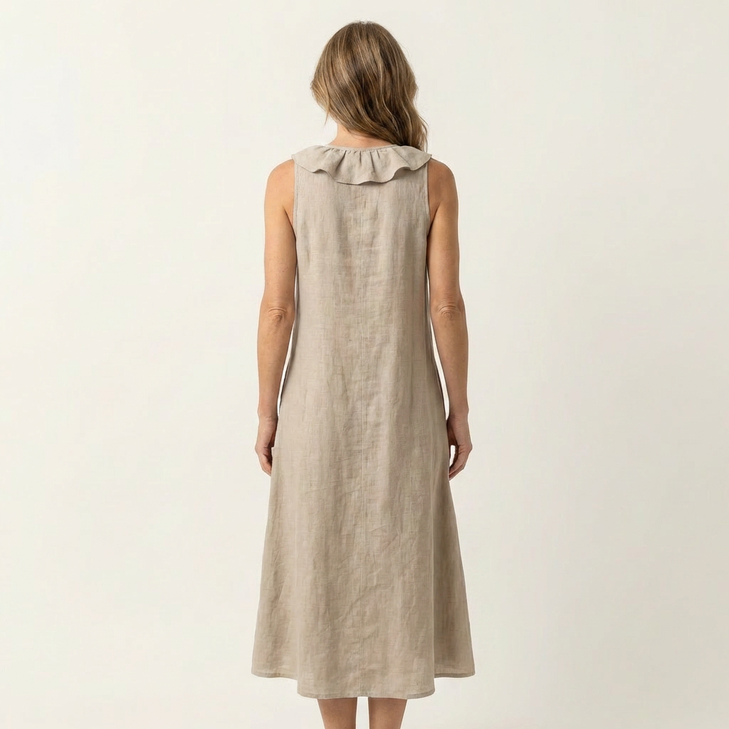 Vicky | Robe Maxi Sans Manches à Col en V avec Volants