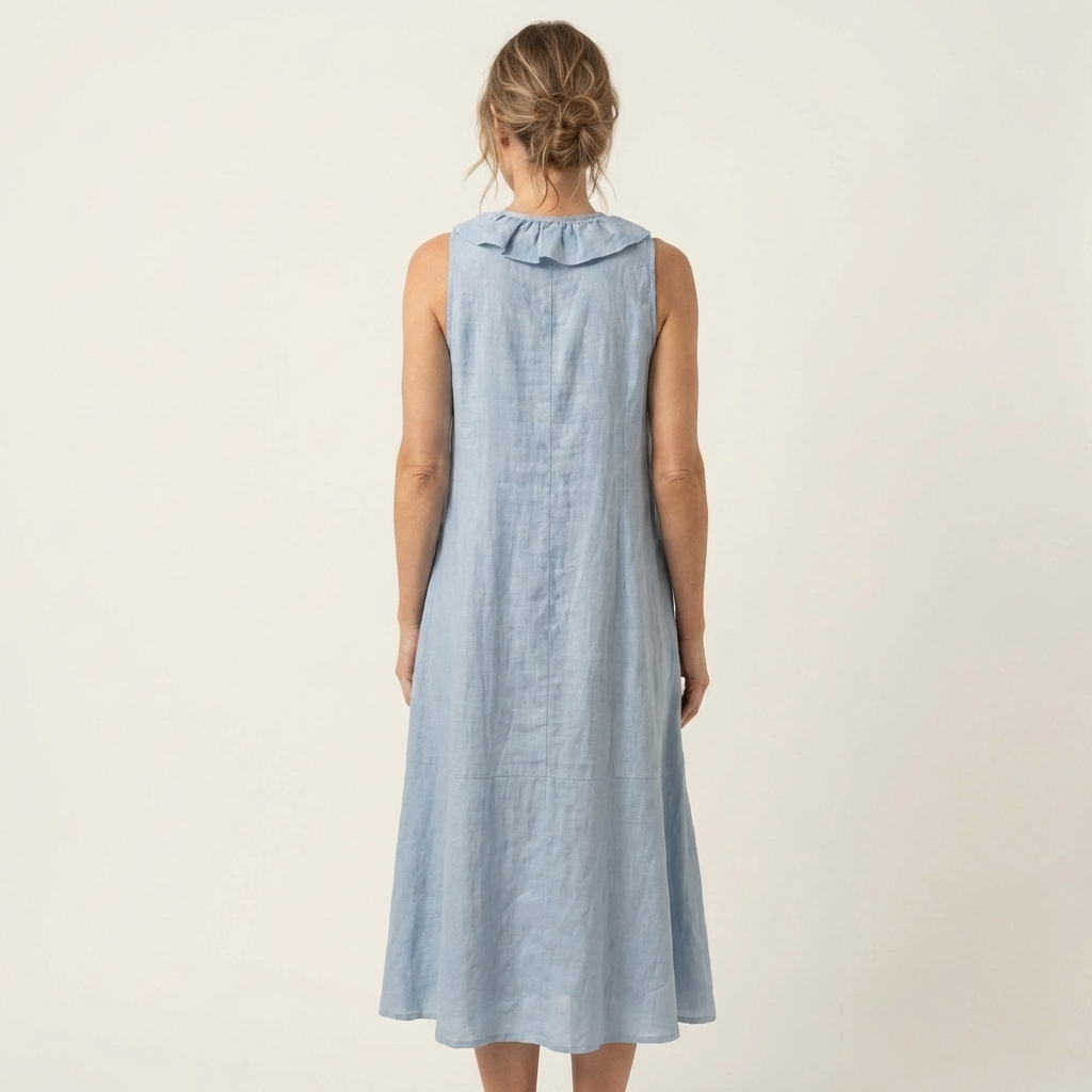 Vicky | Robe Maxi Sans Manches à Col en V avec Volants