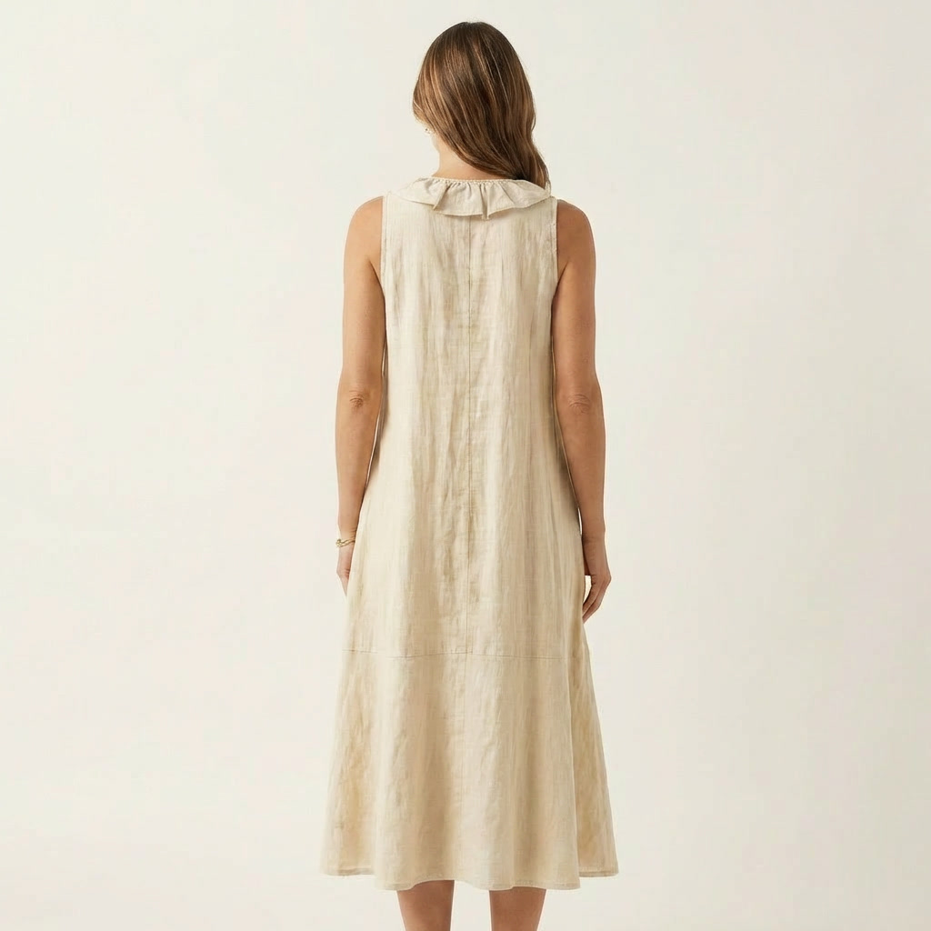 Vicky | Robe Maxi Sans Manches à Col en V avec Volants