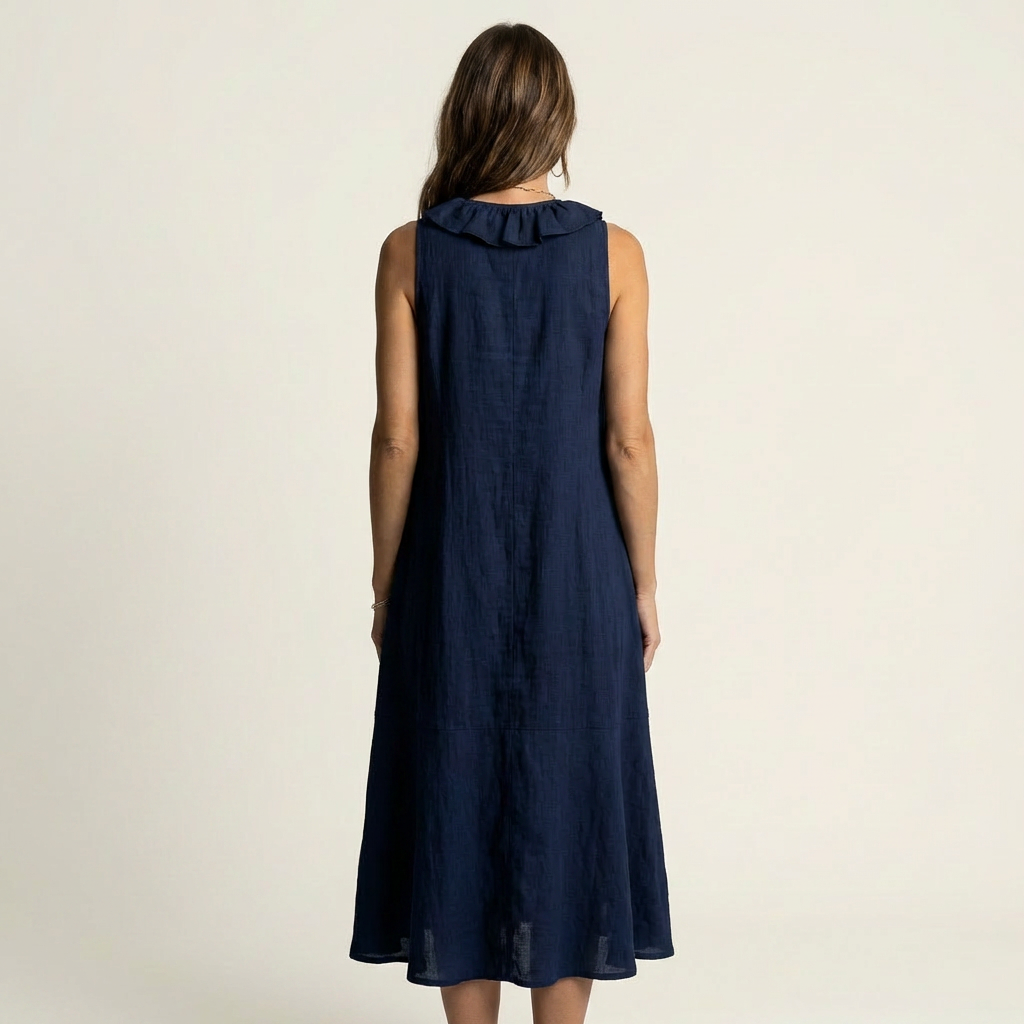 Vicky | Robe Maxi Sans Manches à Col en V avec Volants