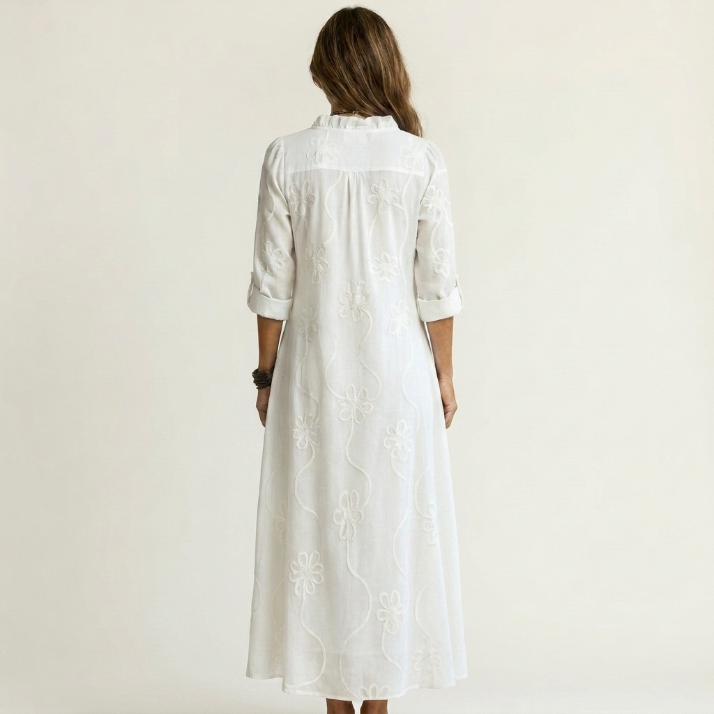 Mariam | Robe Maxi en Coton-Lin avec Broderie Florale Ton sur Ton" 

Rewritten: "Mariam | Robe Maxi en Coton-Lin avec Broderie Florale Subtile