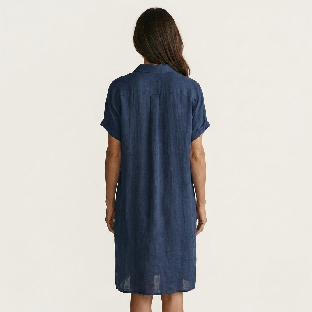 Nidalie | Midi Shirt Dress with Rolled Sleeves